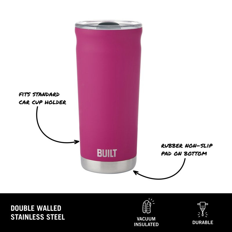 20 oz Double-Wall Insulated Stainless Steel Tumbler - Magenta 3 Pack