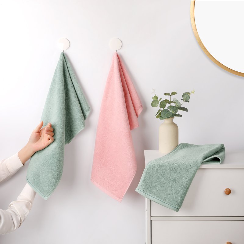 Cotton Hand Towels Set - Light Green, 2-Piece, Absorbent & Soft