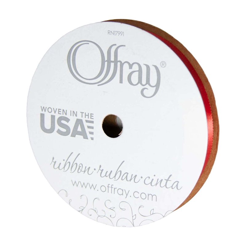 (3 Pack) Offray Red Polyester Ribbon 3.25 x 0.37 Inches - Craft & Decor Trim