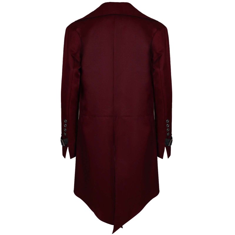 Halloween Medieval Steampunk Tailcoat for Men - Victorian Gothic Jacket, Z-Wine Variation