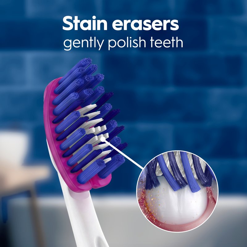 Medium Toothbrush Set - 4 Pack with Stain Eraser