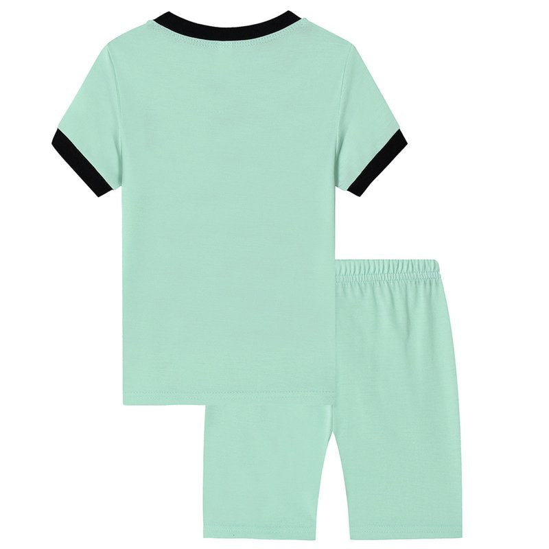 Toddler Boy Summer Pajamas - Cartoon Print Casual Shorts Outfit 6-7 Years - Green