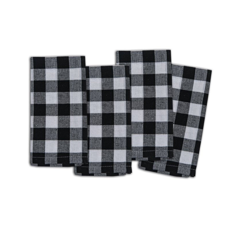 Buffalo Check Black Cotton Napkin Set of 4 - 18" x 18"