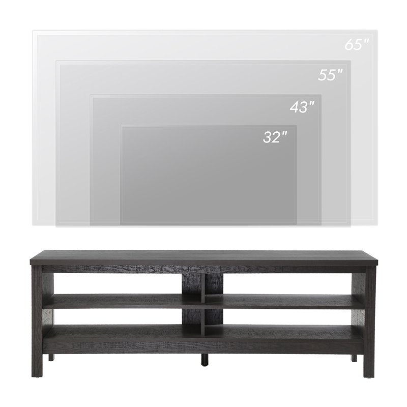 Farmhouse Wood TV Stand for 65 Inch TV - 4 Open Shelves