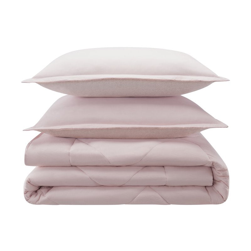 Cooling Bed Set - King, Pink, 7-Piece Reversible Bedding Comforter & Sheets