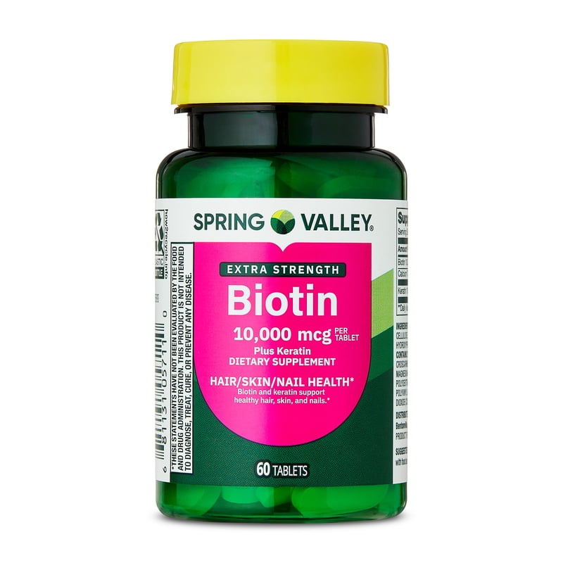 Extra Strength Biotin Plus Keratin Tablets - 10,000 mcg Hair, Skin & Nail