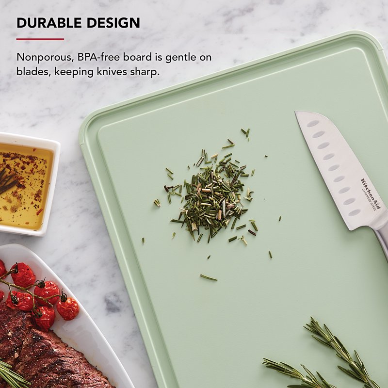 12x18 Non-Slip Cutting Board with Perimeter Trench - Pistachio