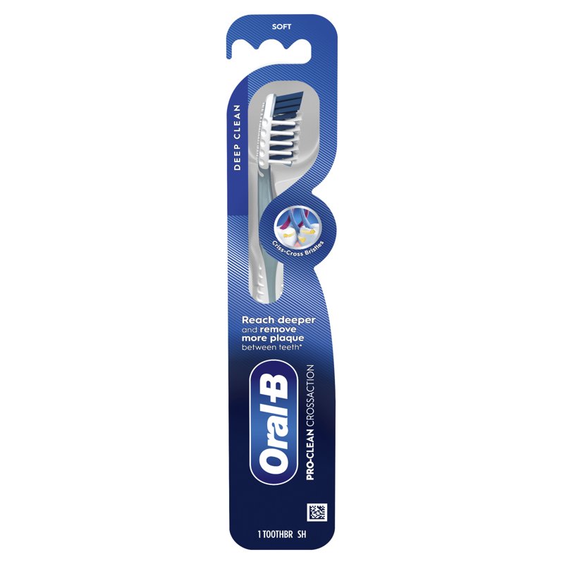 Manual Soft Toothbrush with CrossAction Bristles for Deep Plaque Removal