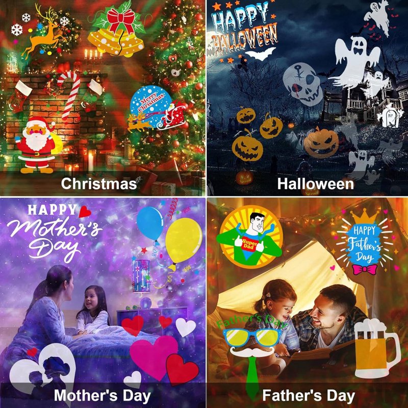 Halloween Projection Light with 4 Patterns Outdoor Holiday Decor - 2024