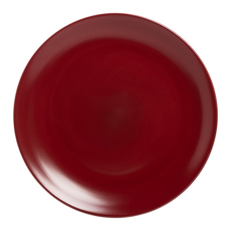 Coupe Stoneware Dinner Plate Set - 10.5 inch, Red - Set of 6