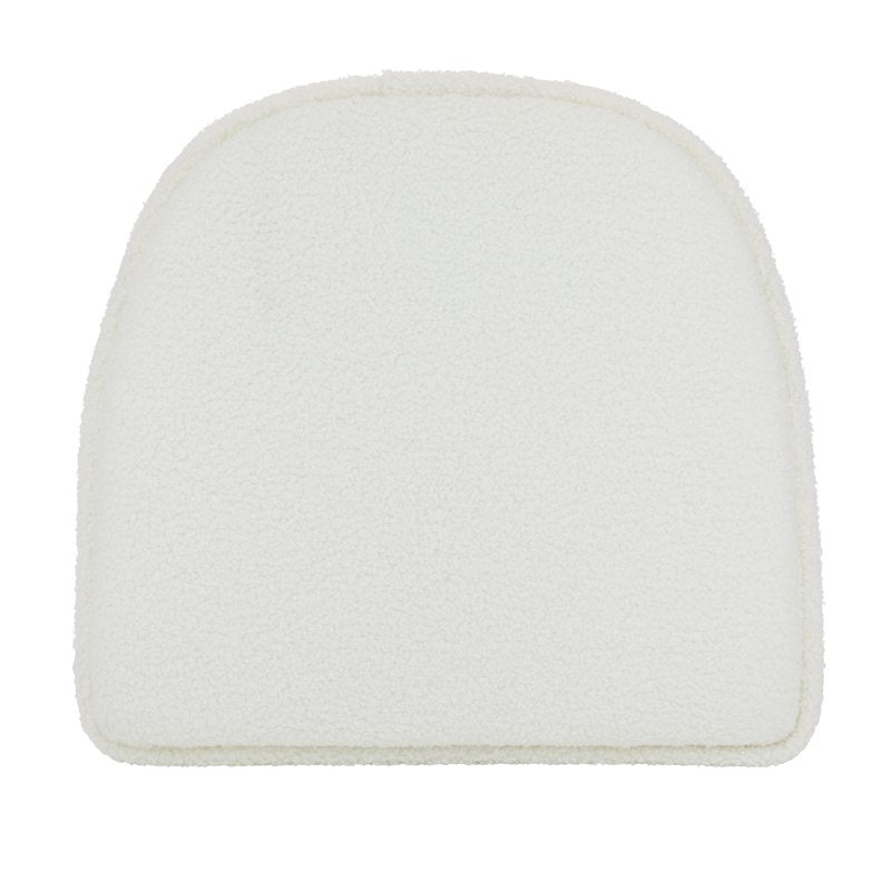Non-Slip Plush Chair Cushion Set of 2 - 16" x 15" x 2" - Fleece White