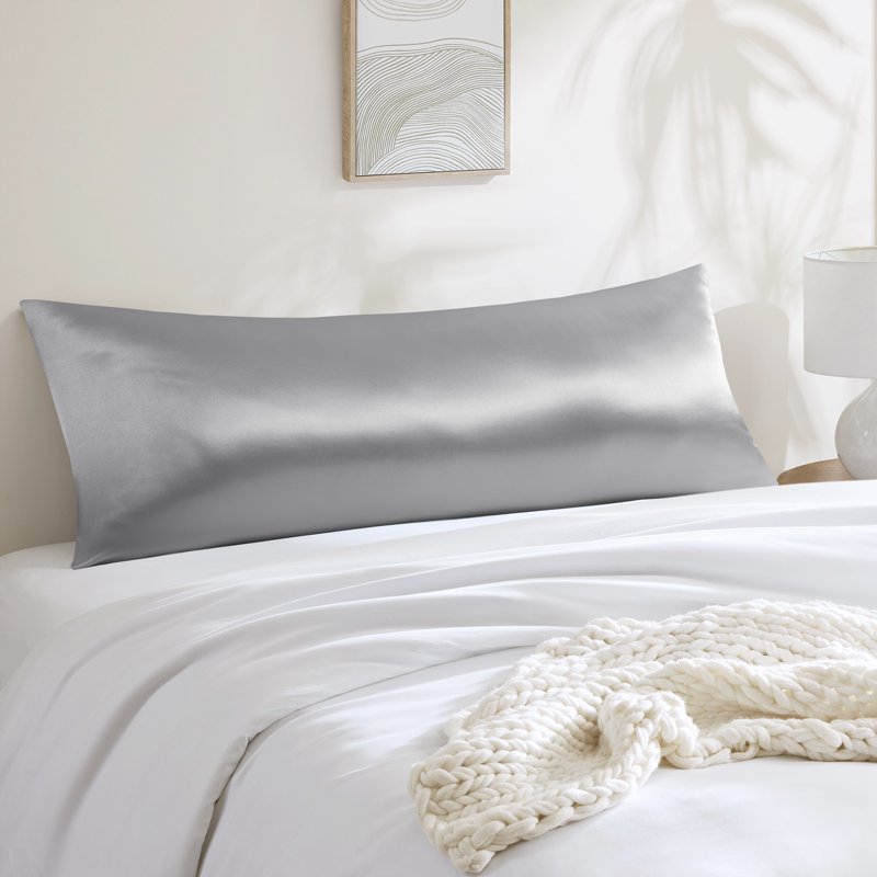 Mainstays Satin Body Pillowcase - Gray, 20x52 Inches, 1 Pack