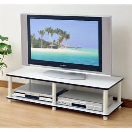 Wide TV Stand - No Tools Assembly, Plain White, 46" TV