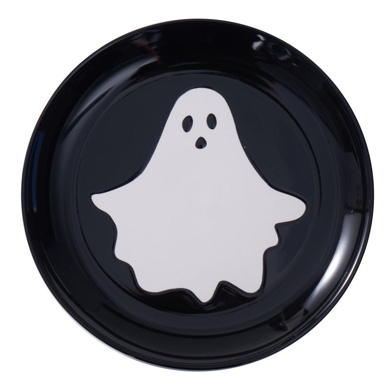 Halloween 4pk Ceramic Ghost Appetizer Plates - Spooky Design