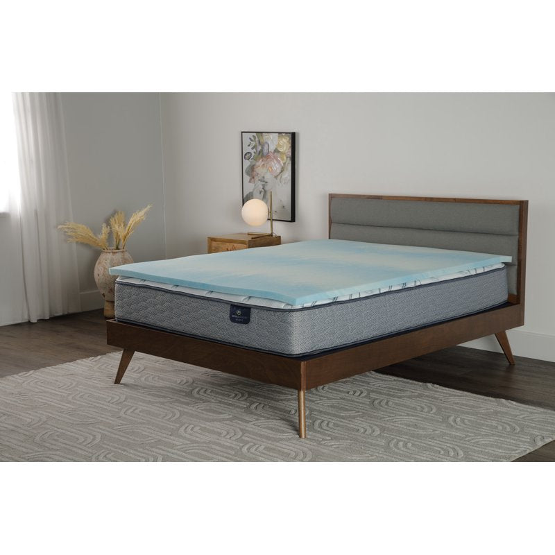 Serta 1.5-Inch Cooling Memory Foam Mattress Topper Twin - Breathable Support