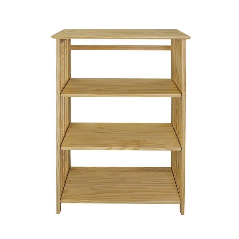 Soho Manhattan 4-Shelf Folding Bookcase - Natural Wood Finish