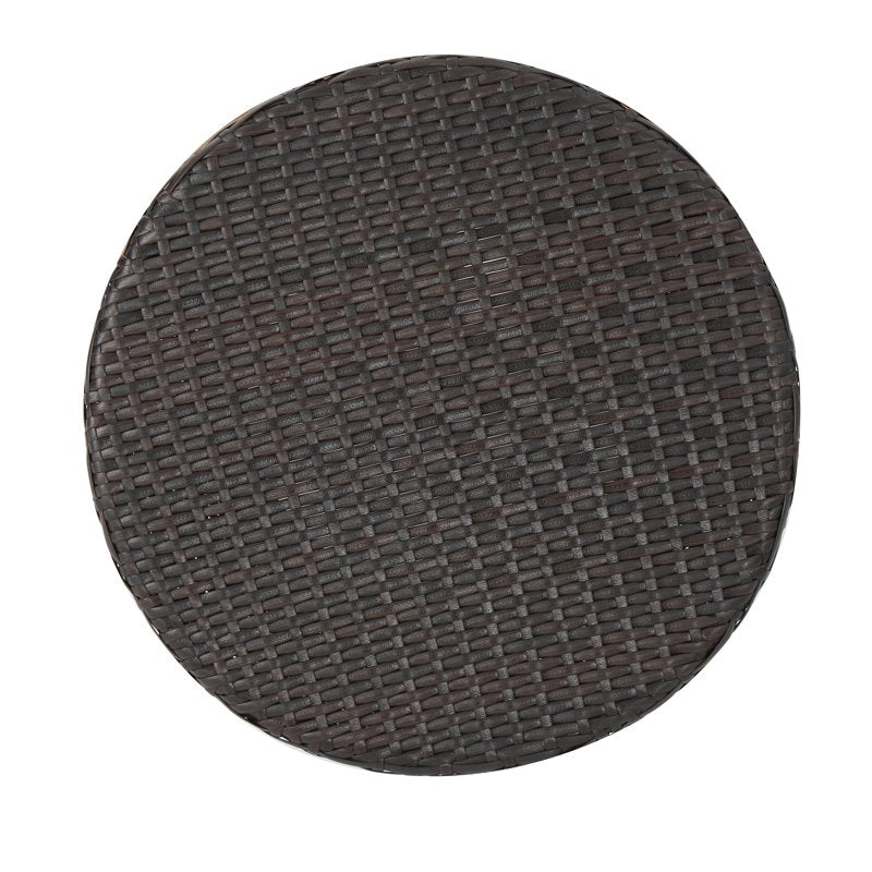 Wicker Outdoor Accent Table - 19.69" Brown Patio Table