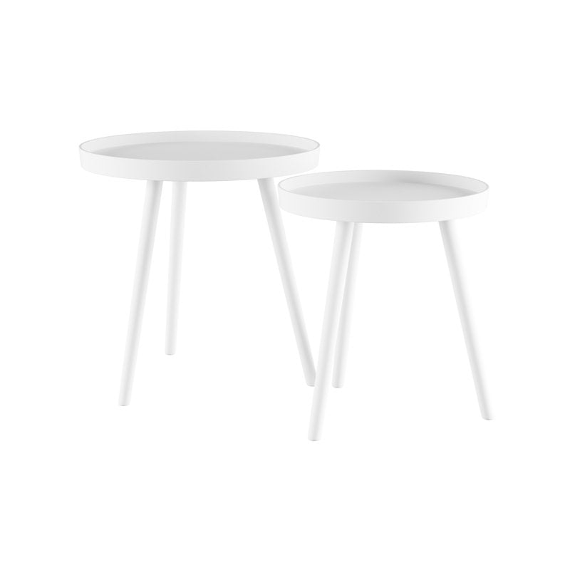 Nesting End Tables Set of 2 - Modern Circular Accent Tables