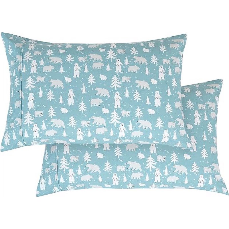 Full Blue Polar Bear 6-Piece Holiday Pattern Bedding Set - Wrinkle & Fade Resistant