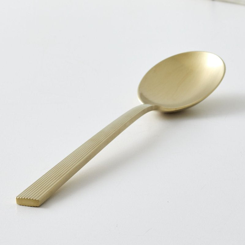 Stainless Steel Serving Spoon - River Gold Finish, Single