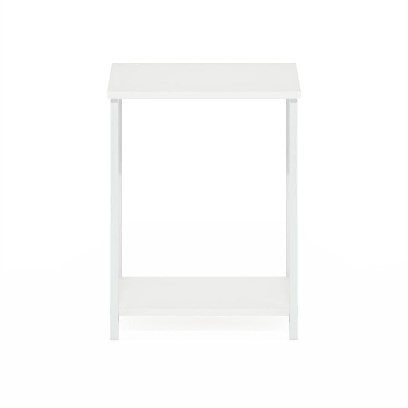 Industrial Metal Frame End Table with 2-Tier Storage