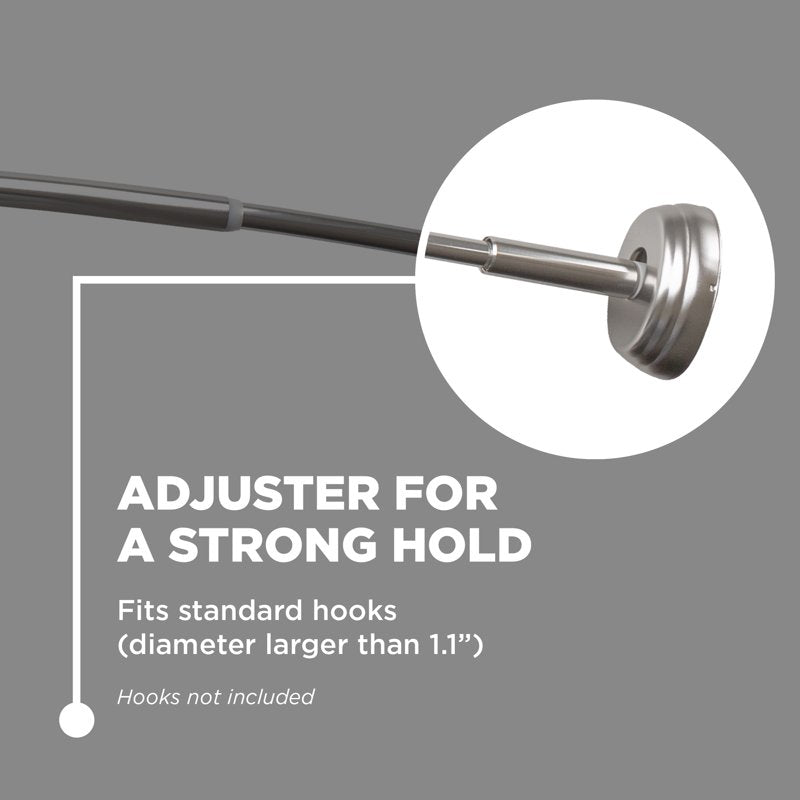 Adjustable Curved Shower Curtain Rod 50-72 in No Rust Nickel Finish