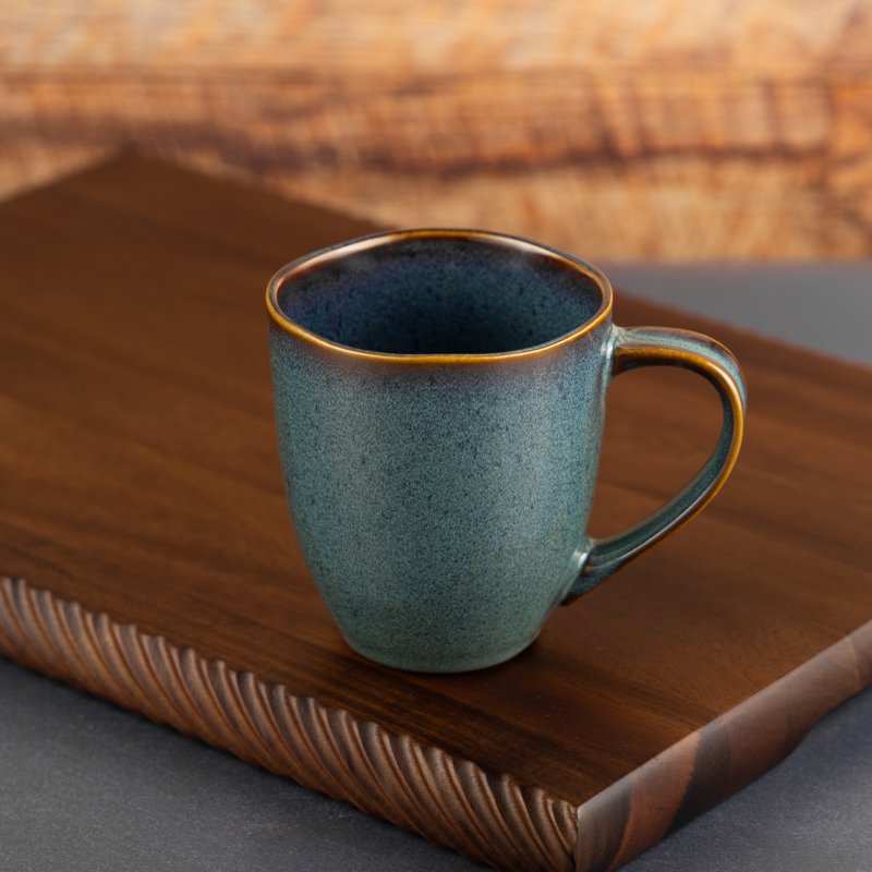 Dutton Reactive Ceramic Mug - 15 fl oz, Rustic Design (2 Pack)