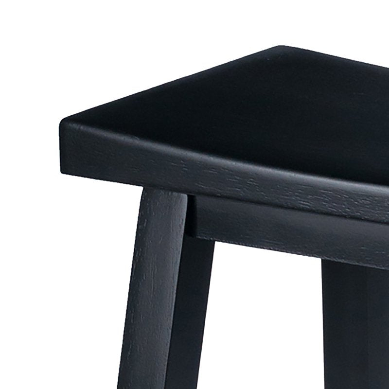 Saddle Seat Bar Stool - Black Finish, 29 Inch Height