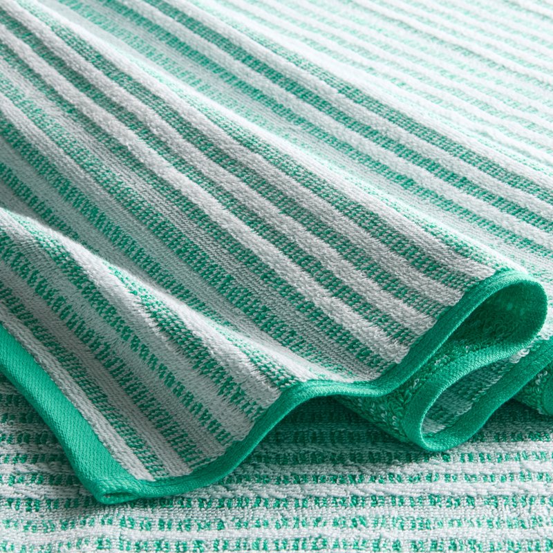 Reversible Striped Bath Towel Set - Brights 6-Piece Tropical Green