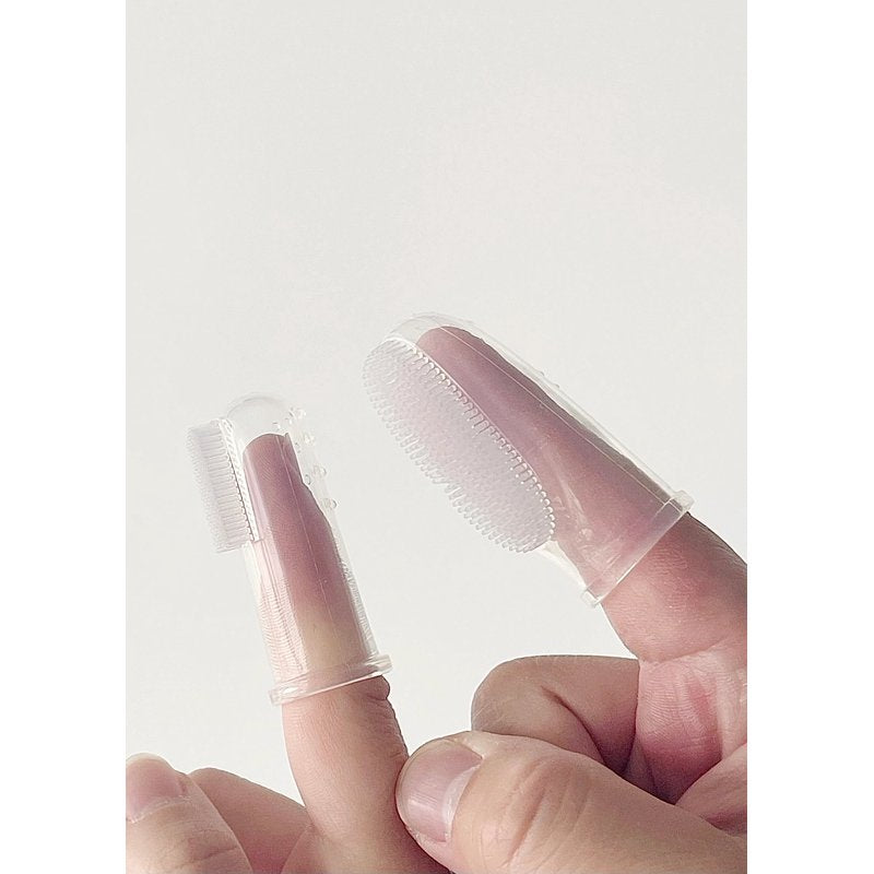 Silicone Baby Finger Toothbrush Set with Storage Case - 2 Sizes