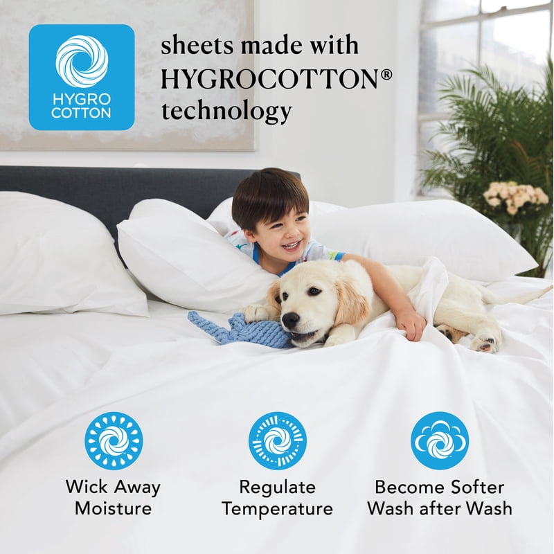 Full Violet Gem Cotton Sateen Bed Sheet Set with Flexi-Fit Technology