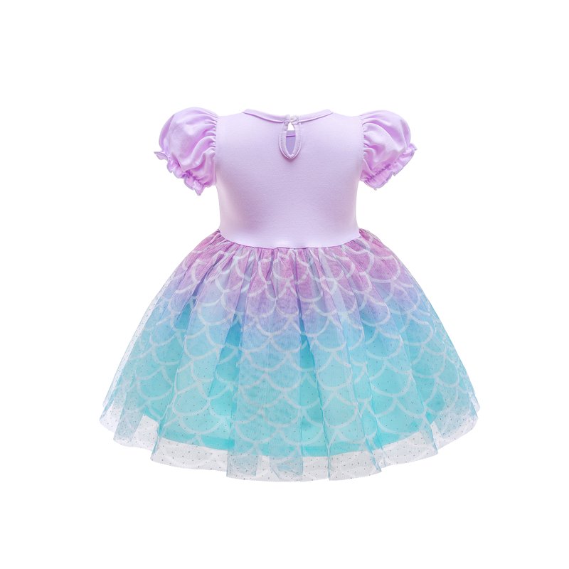 Purple Mermaid Princess Dress for Toddler Girls 5-6T Halloween Birthday Party