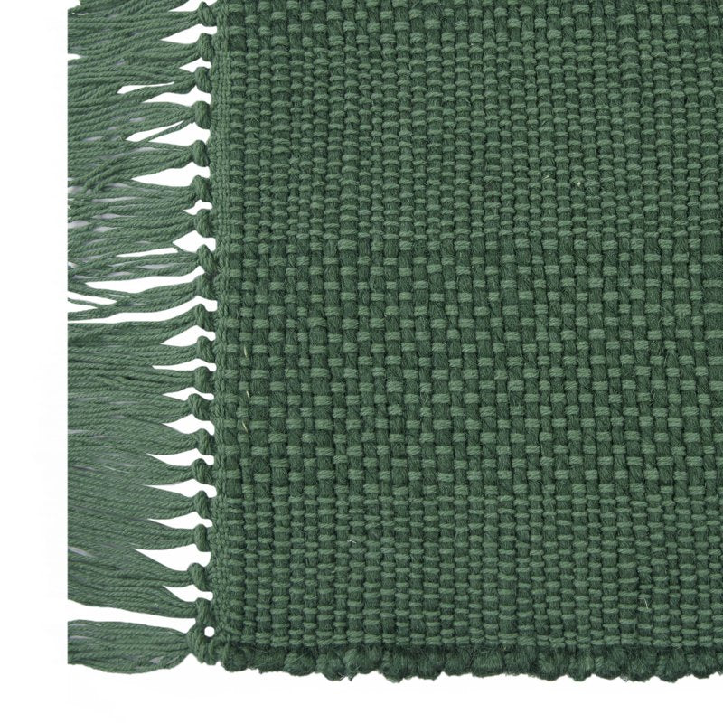 Chunky Green Table Runner - 13" x 72" - 80% Jute, 20% Cotton