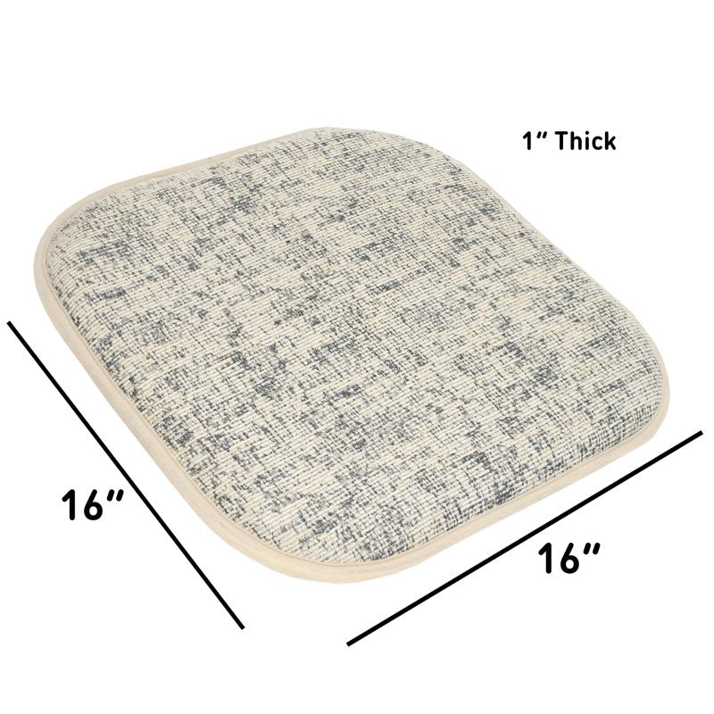 Memory Foam No Slip Chair Pad Cushion - 16x16, 12-Pack, Cream Blue