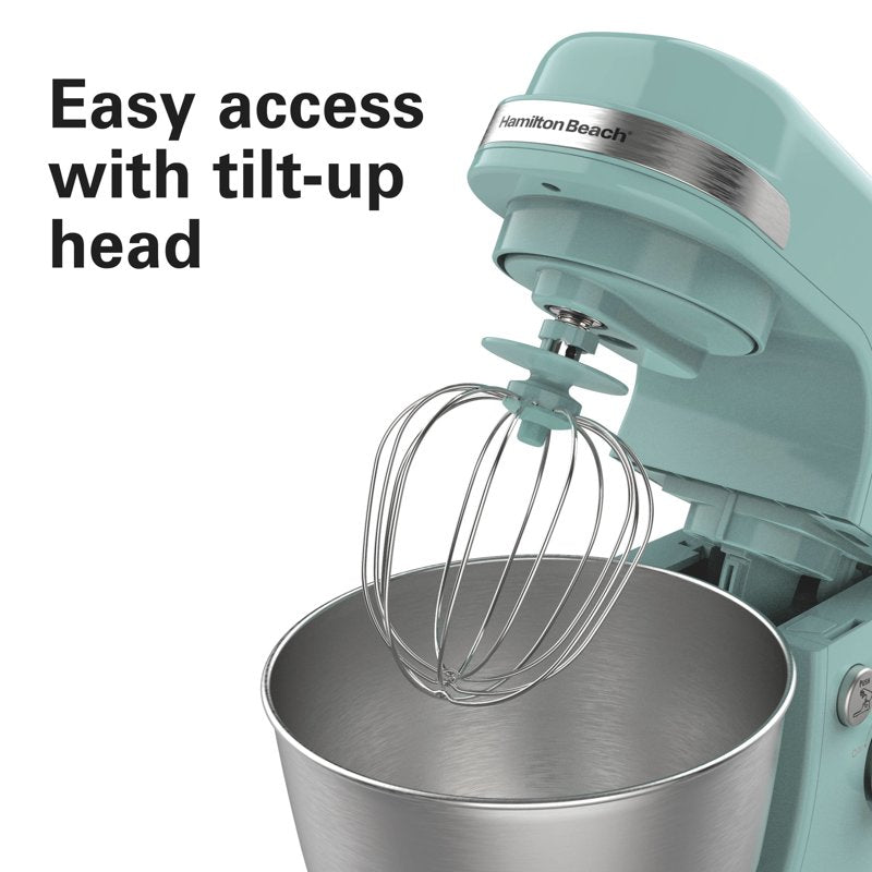 Stand Mixer 4 Quart with 7 Speeds & Attachments - Aqua