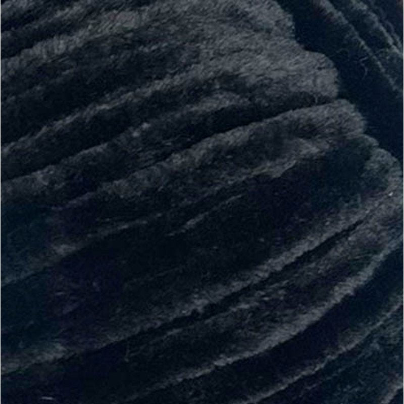 Velvety Yarn Black 315 yd for Knitting & Crocheting - Soft Polyester