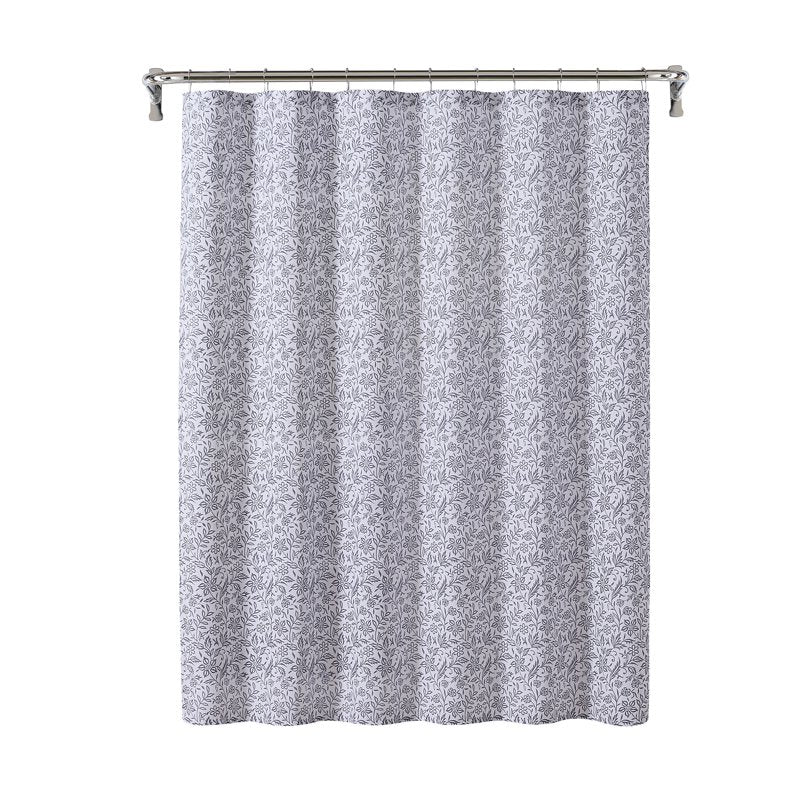 Fabric Shower Curtain - Botanical Print - 72x72 Inches - Curtain Variation
