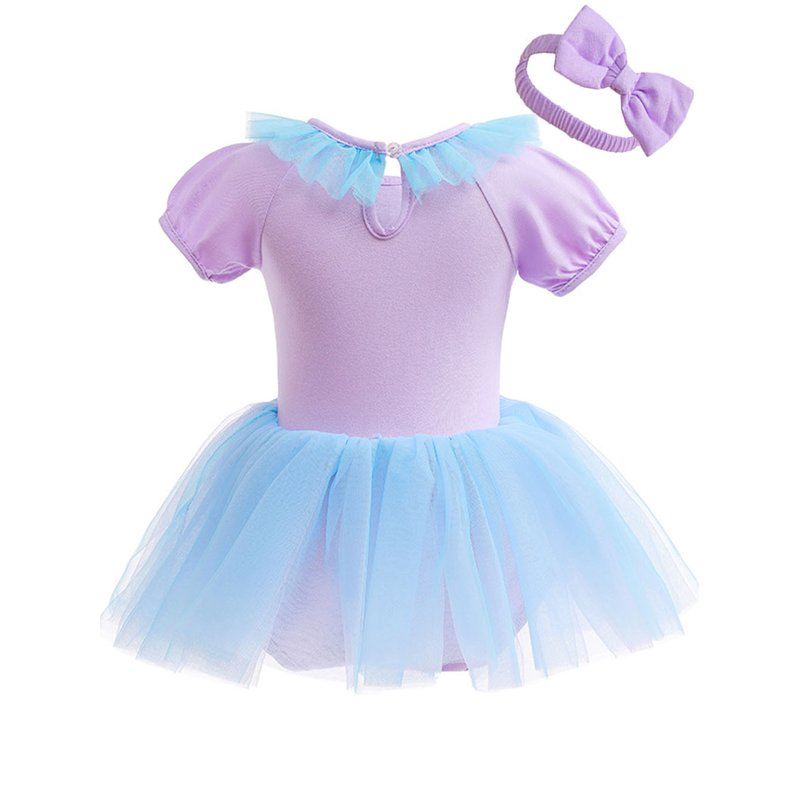 E/Shell Princess Baby Romper Dress with Headband - 6-9 Months