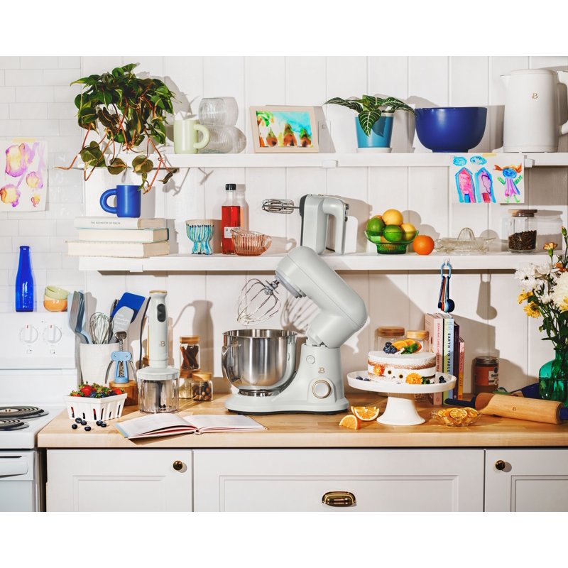 5.3 Qt Stand Mixer - White Icing with Flat Beater & Whisk