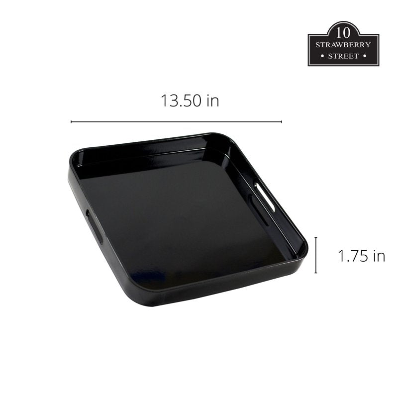 Black Lacquer Square Serving Tray - Elegant Tableware