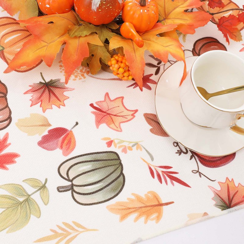 Autumn Leaves Table Runner 13x48 Inches - Fall Harvest Thanksgiving Decor