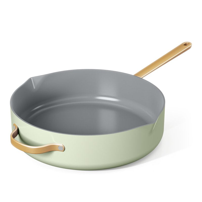 5.5 Quart Nonstick Sauté Pan with Strainer Lid - Sage Green