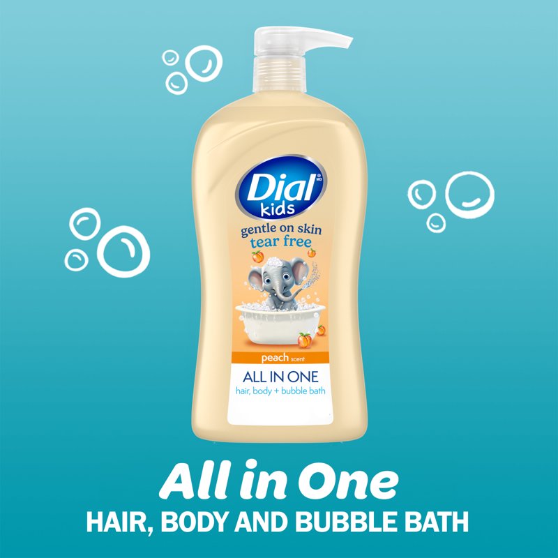 Kids 3-in-1 Body Wash, Hair Wash & Bubble Bath - Peach, 32 oz