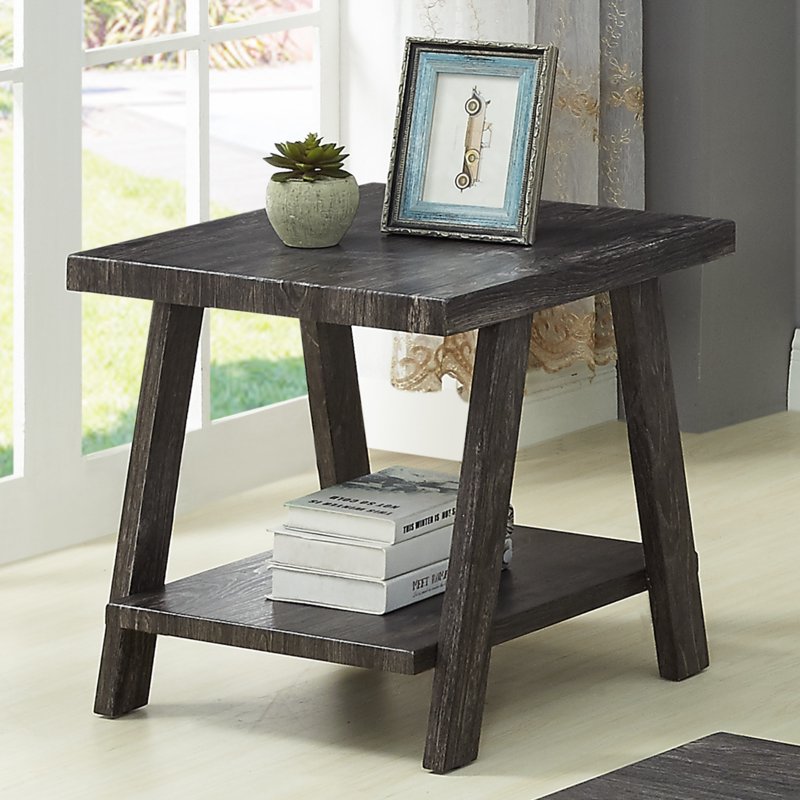 Contemporary Wood Shelf End Table - Multiple Colors Available