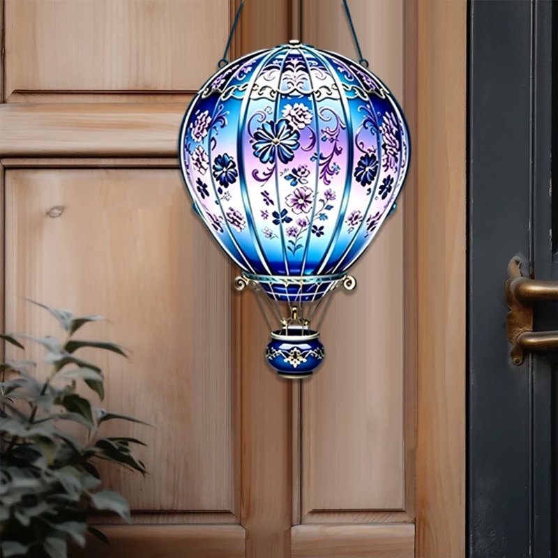 Hot Air Balloon Acrylic Ornament - Window & Garden Hanging Decor - Variation 044