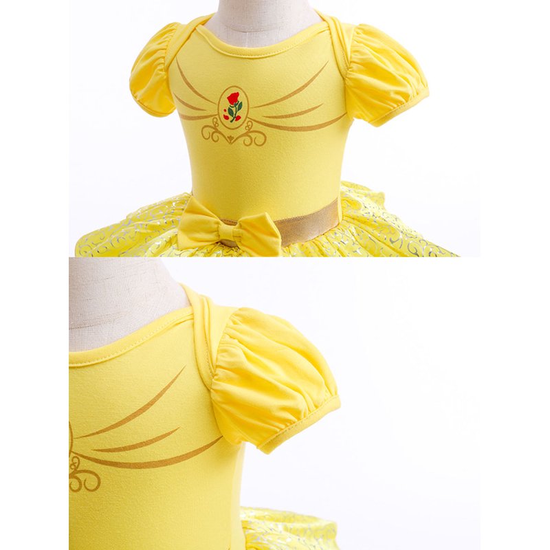 B/Rose Princess Infant Baby Girls Romper Costume with Headband - 3-6 Months