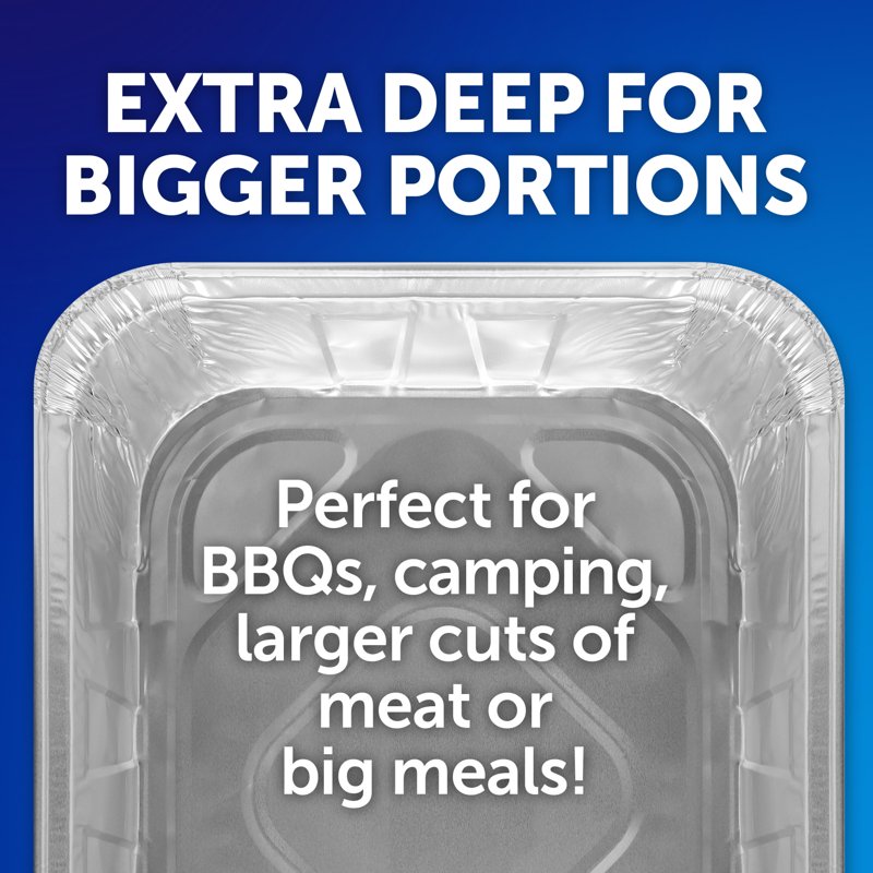 Heavy Duty Extra Deep Disposable Utility Pan for Grilling - 13.25x9.63x3.5 in.