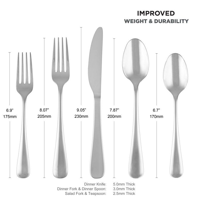 Cambridge Pepino Mirror Teaspoons - 4 Pack, Stainless Steel