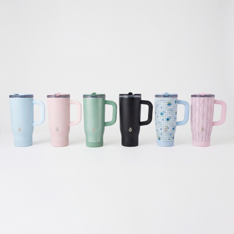 32oz Stainless Steel Skye Tumbler with Flip-Up Straw - Blueberry