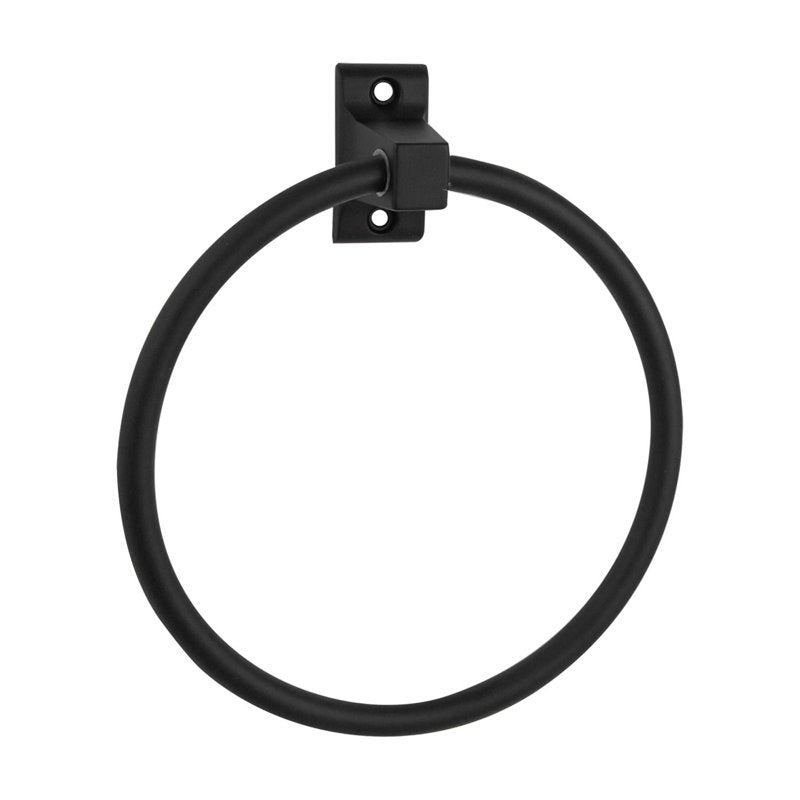 Design House Millbridge Wall Mounted Bathroom Towel Ring - Matte Black - 6 Inch